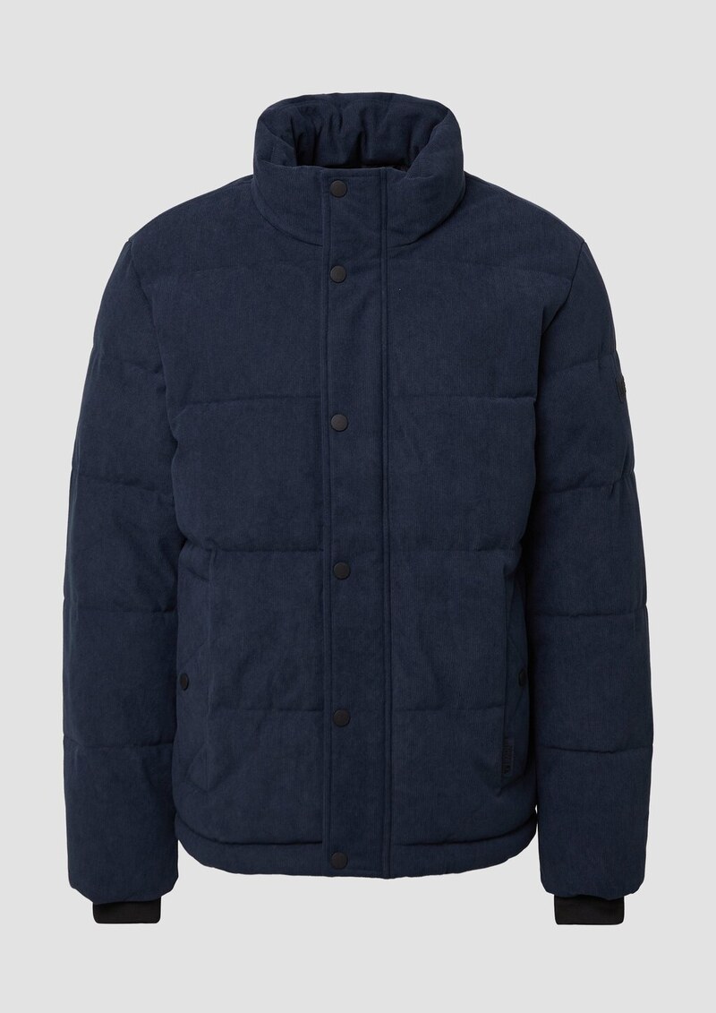 Cord-Pufferjacke mit sportiven Details