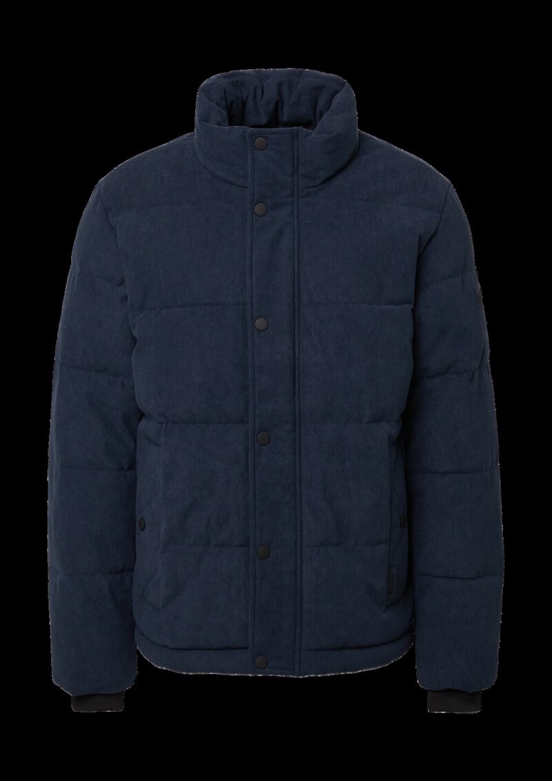 Cord-Pufferjacke mit sportiven Details