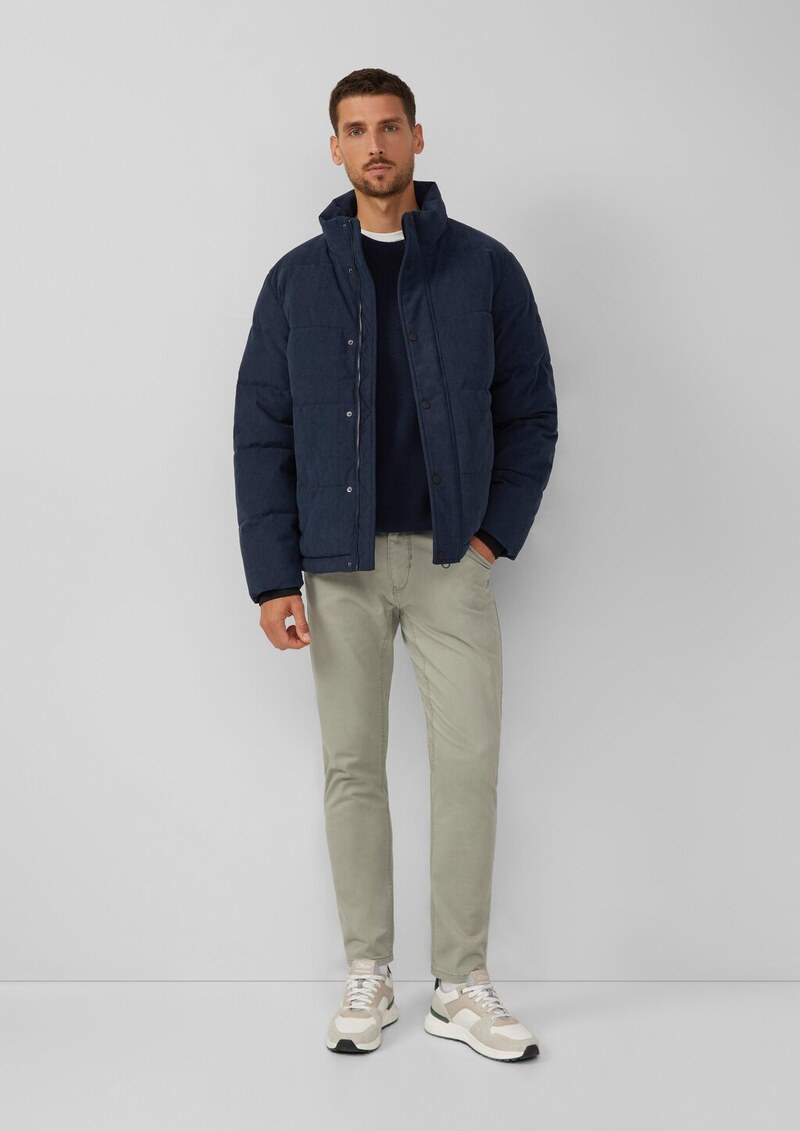 Cord-Pufferjacke mit sportiven Details