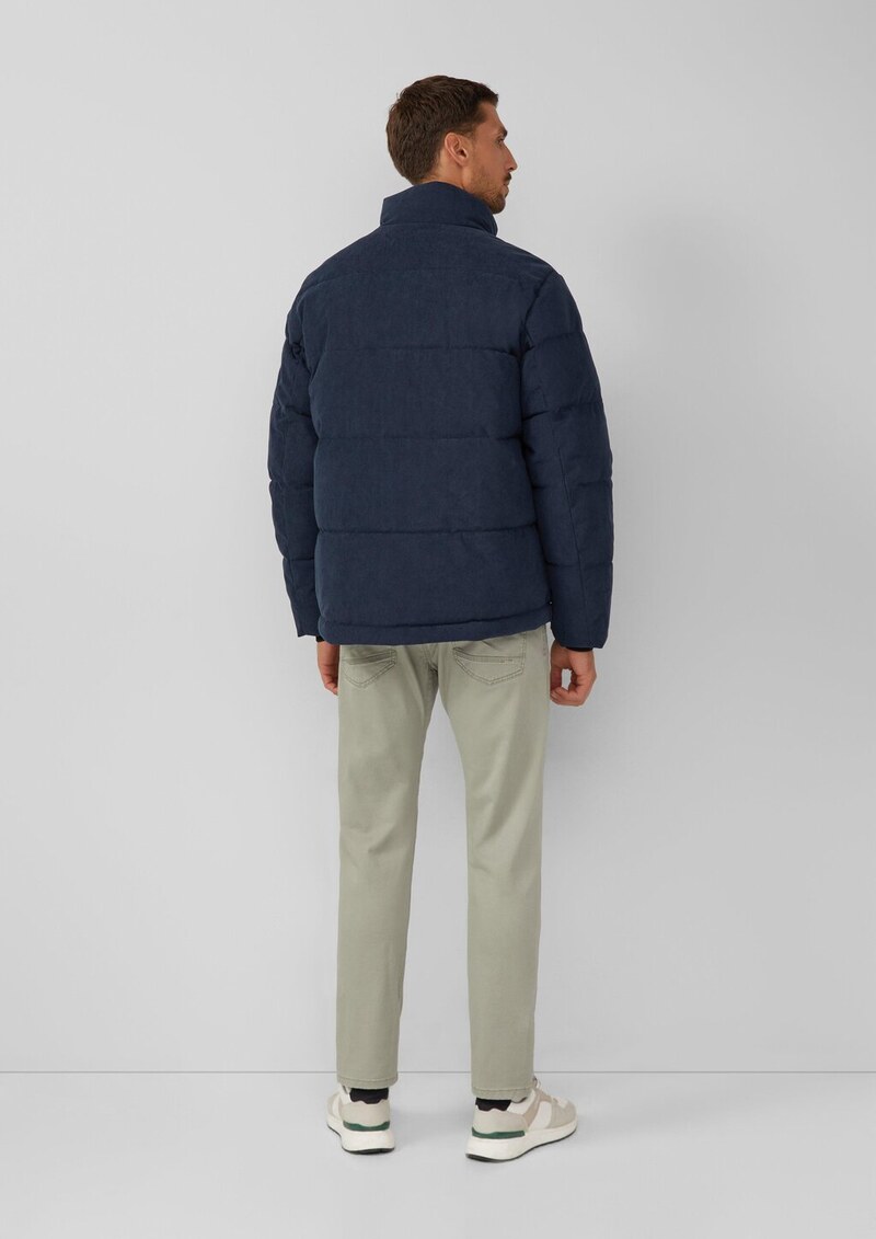 Cord-Pufferjacke mit sportiven Details