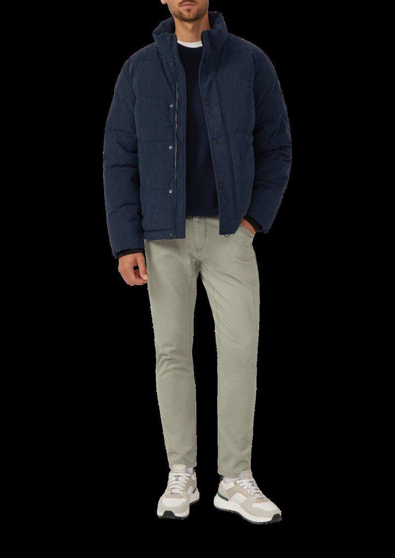 Cord-Pufferjacke mit sportiven Details