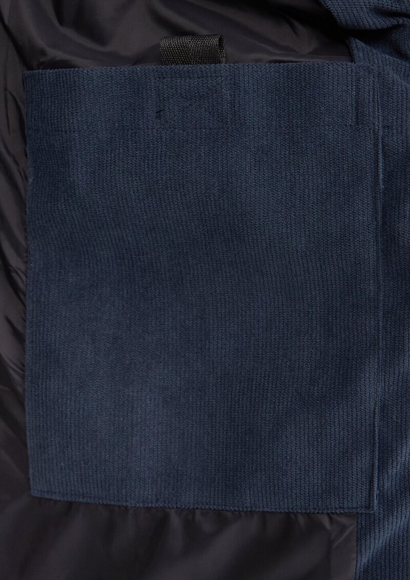 Cord-Pufferjacke mit sportiven Details