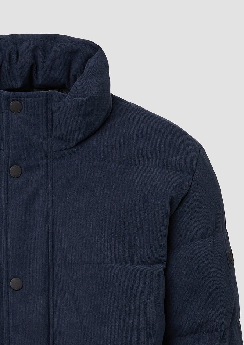 Cord-Pufferjacke mit sportiven Details