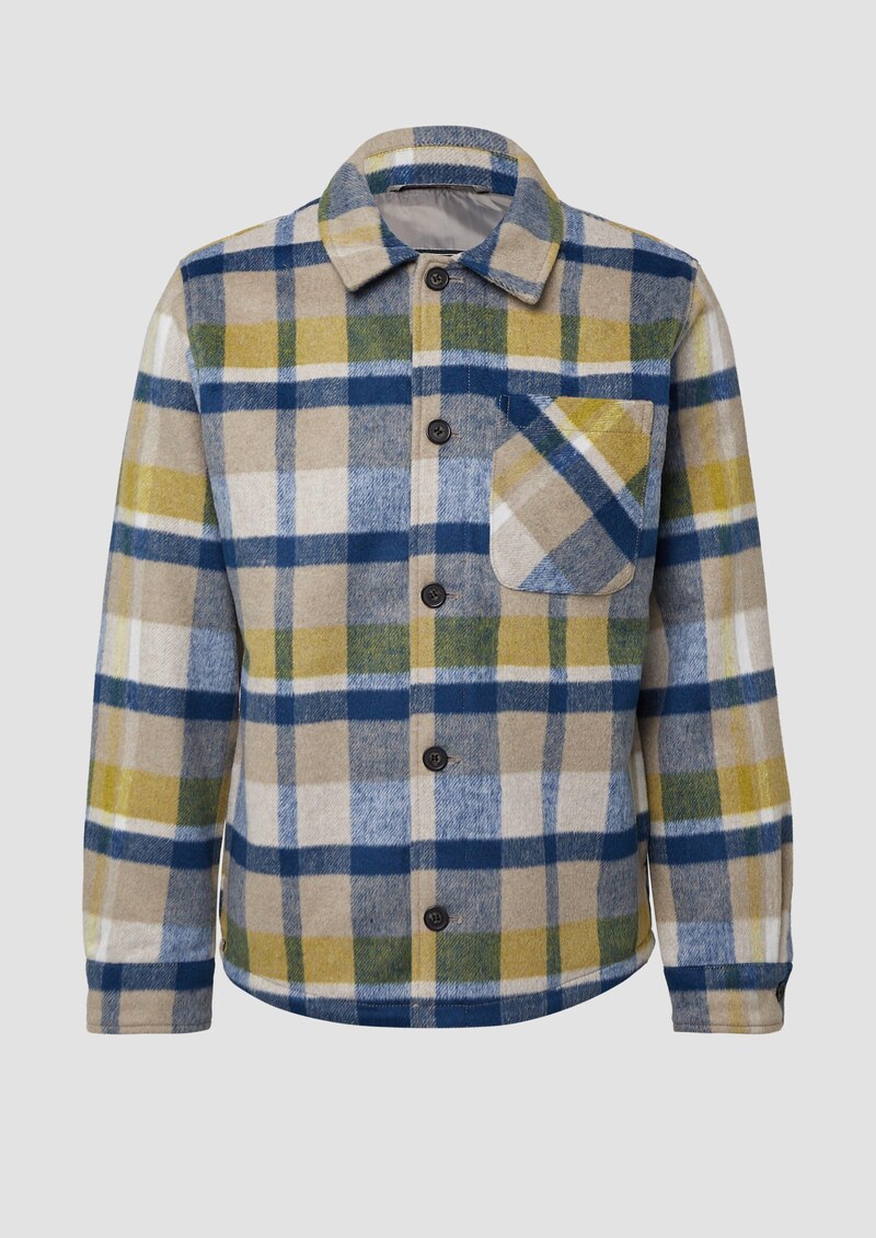 Kariertes Overshirt mit seitlichen Eingrifftaschen