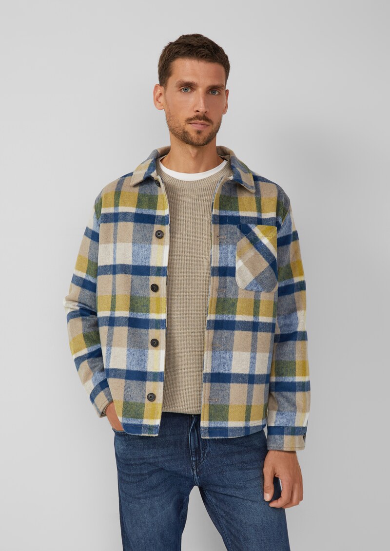 Kariertes Overshirt mit seitlichen Eingrifftaschen