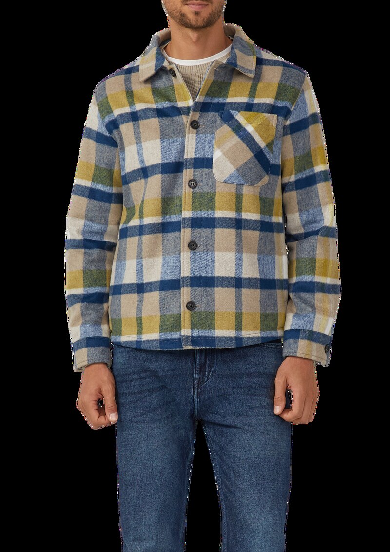 Kariertes Overshirt mit seitlichen Eingrifftaschen