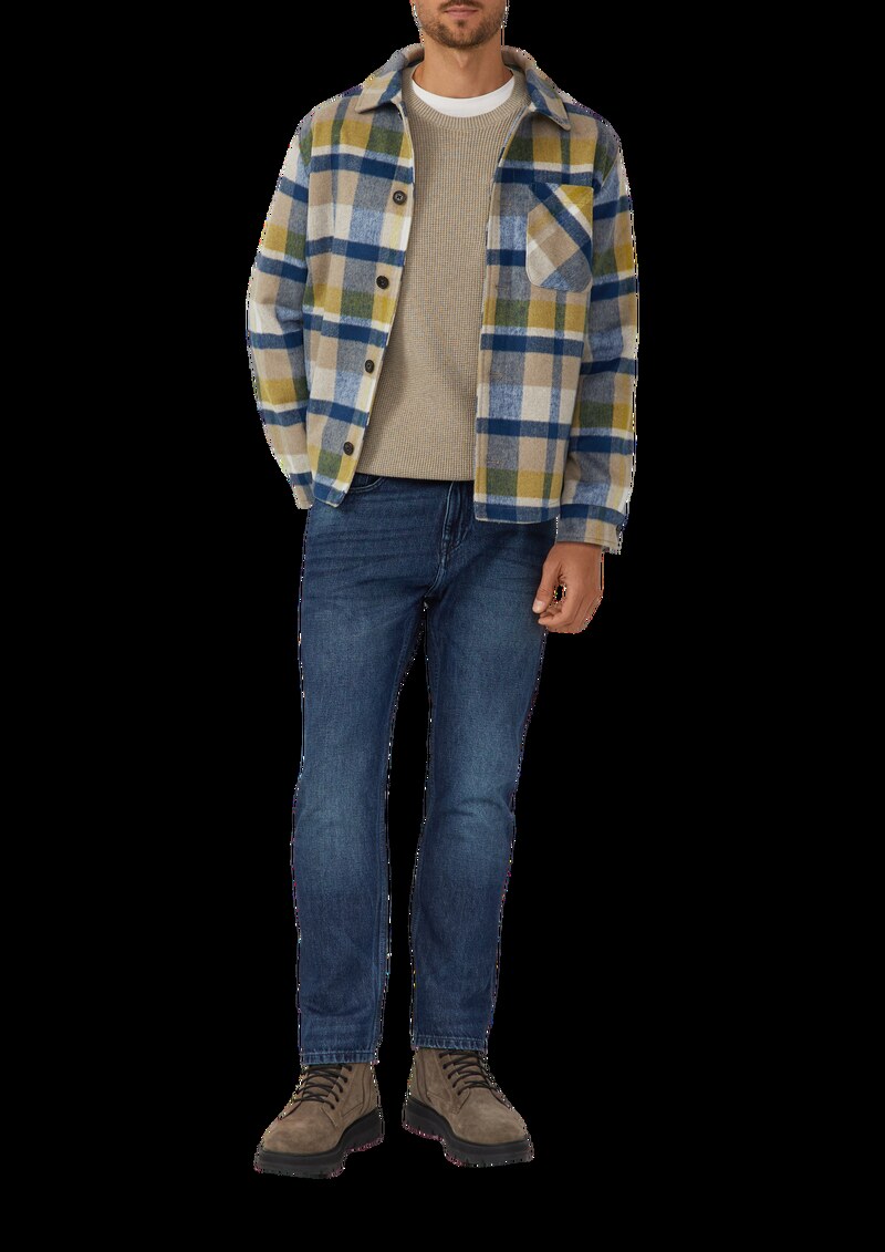 Kariertes Overshirt mit seitlichen Eingrifftaschen