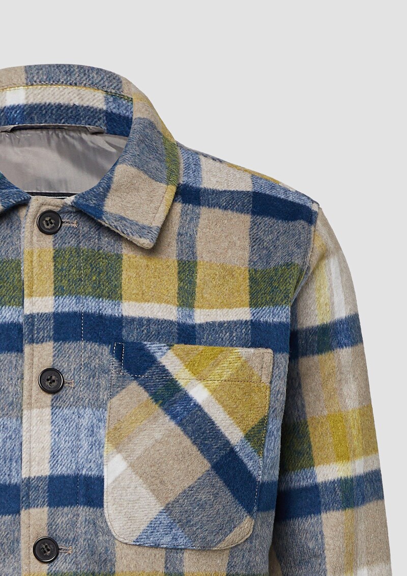 Kariertes Overshirt mit seitlichen Eingrifftaschen