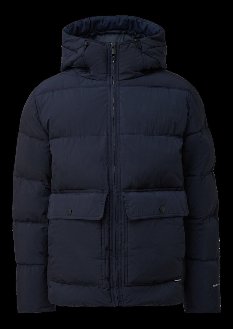 Pufferjacke in Crinkle-Nylon mit Waschoptik