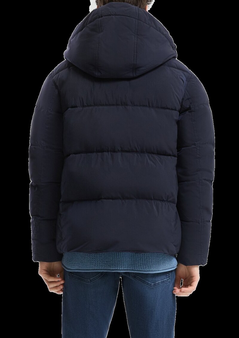 Pufferjacke in Crinkle-Nylon mit Waschoptik