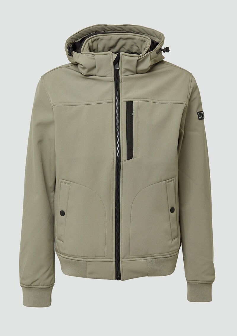 Wasserabweisende Softshell-Jacke mit abnehmbarer Kapuze