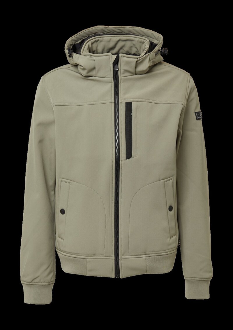 Wasserabweisende Softshell-Jacke mit abnehmbarer Kapuze