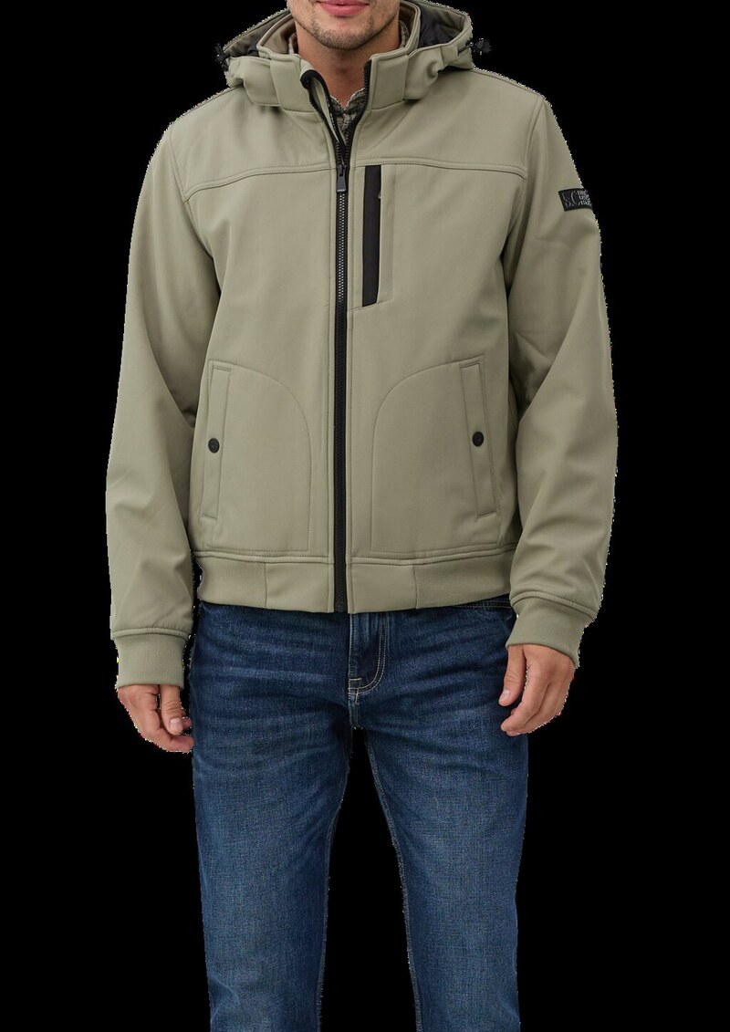 Wasserabweisende Softshell-Jacke mit abnehmbarer Kapuze