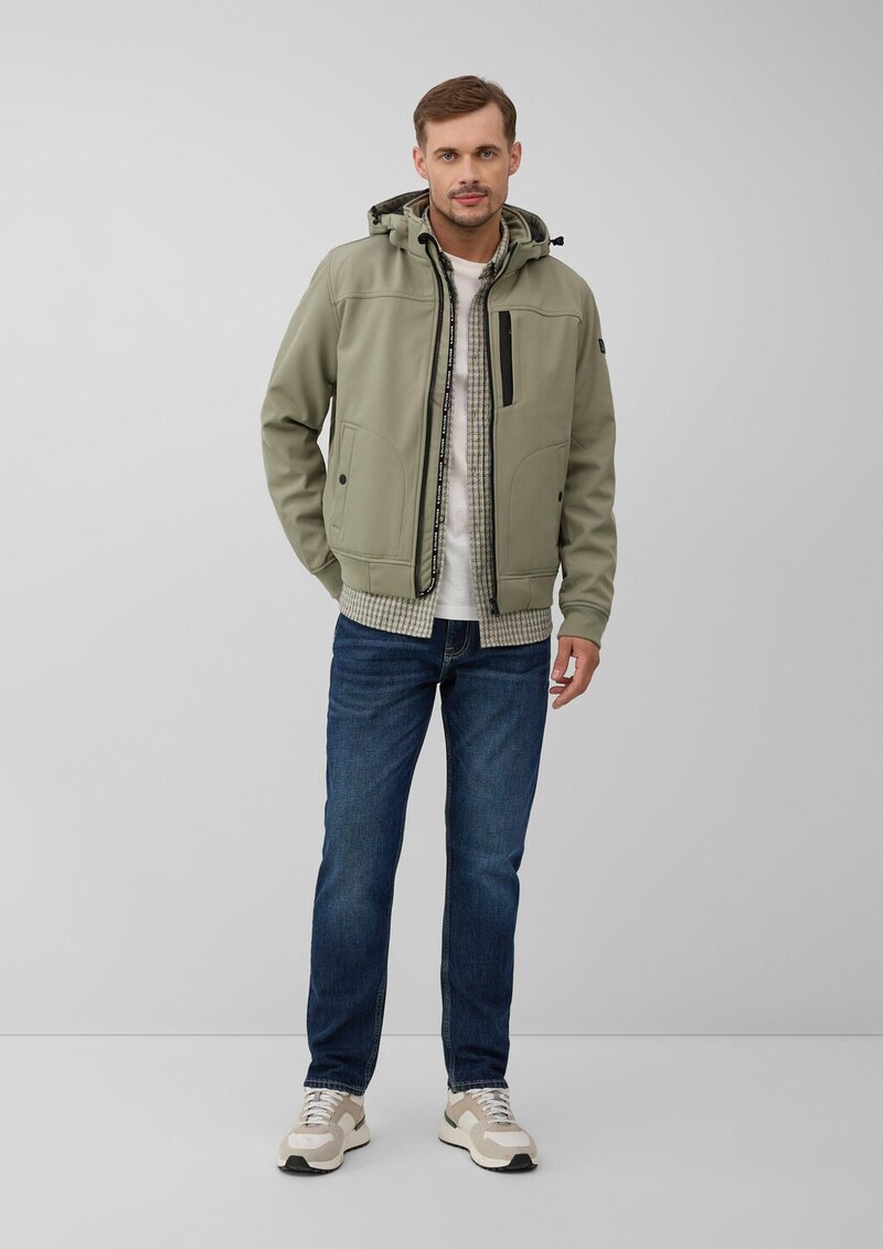 Wasserabweisende Softshell-Jacke mit abnehmbarer Kapuze