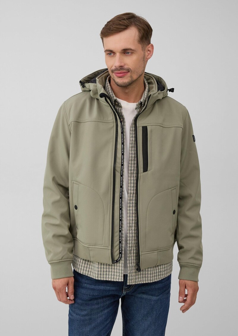 Wasserabweisende Softshell-Jacke mit abnehmbarer Kapuze