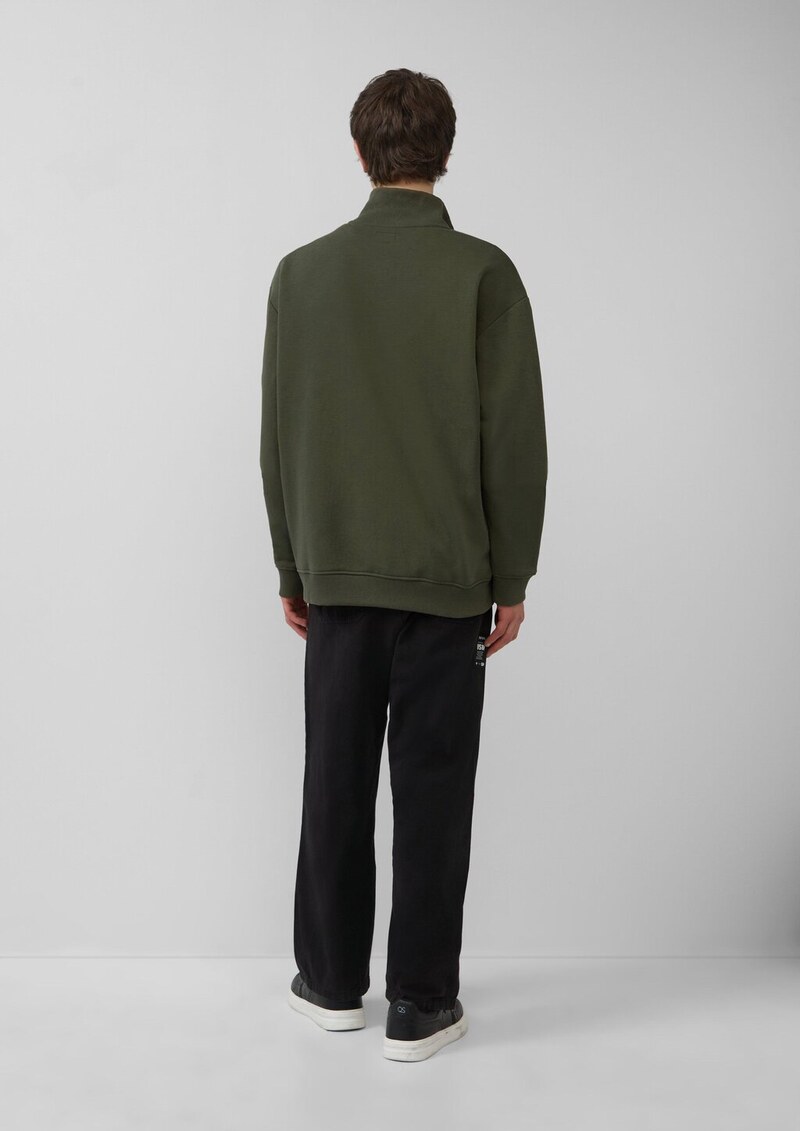 Sweatshirt-Jacke mit Stehkragen und Frontprint