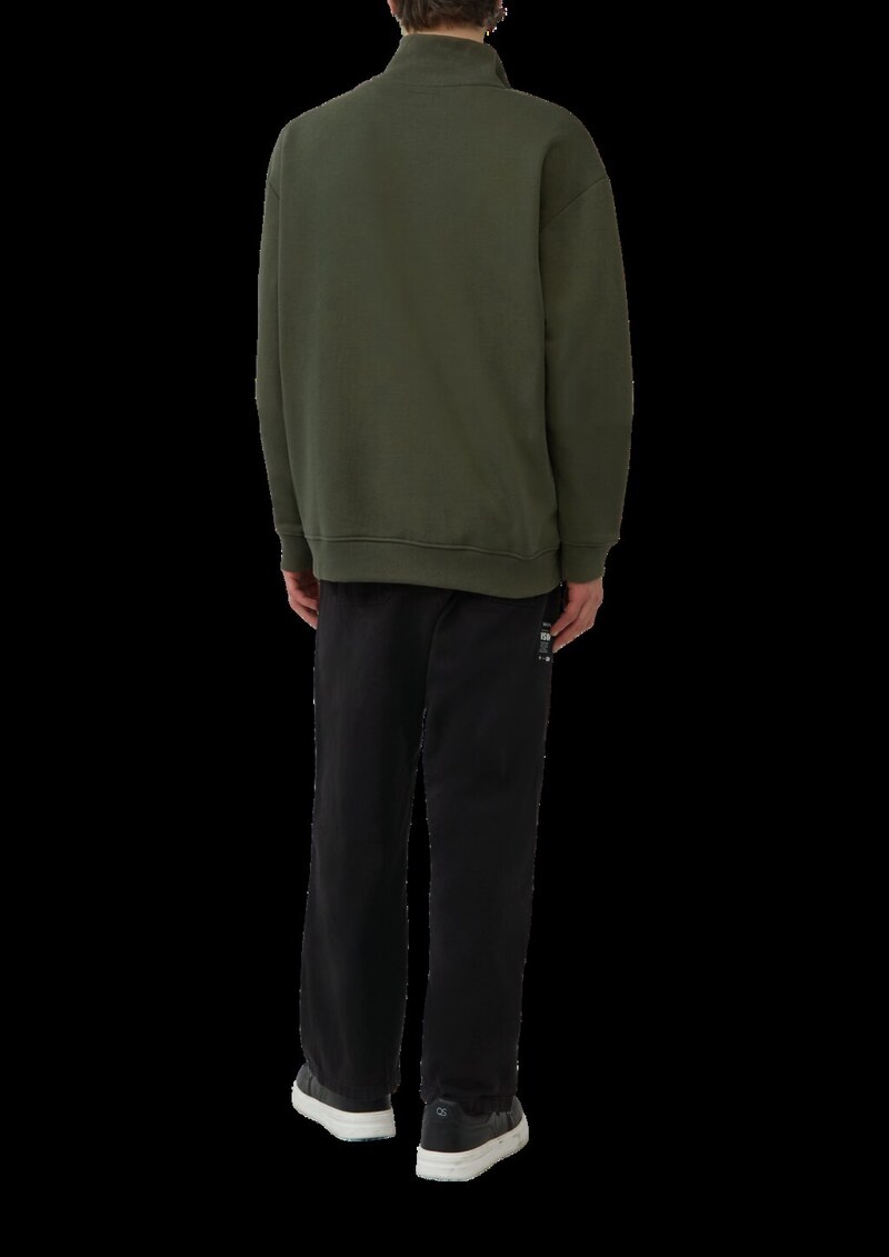 Sweatshirt-Jacke mit Stehkragen und Frontprint