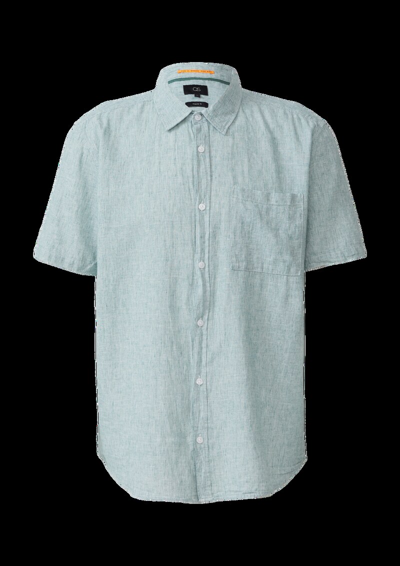 Regular Fit: Meliertes Hemd aus Leinenmix