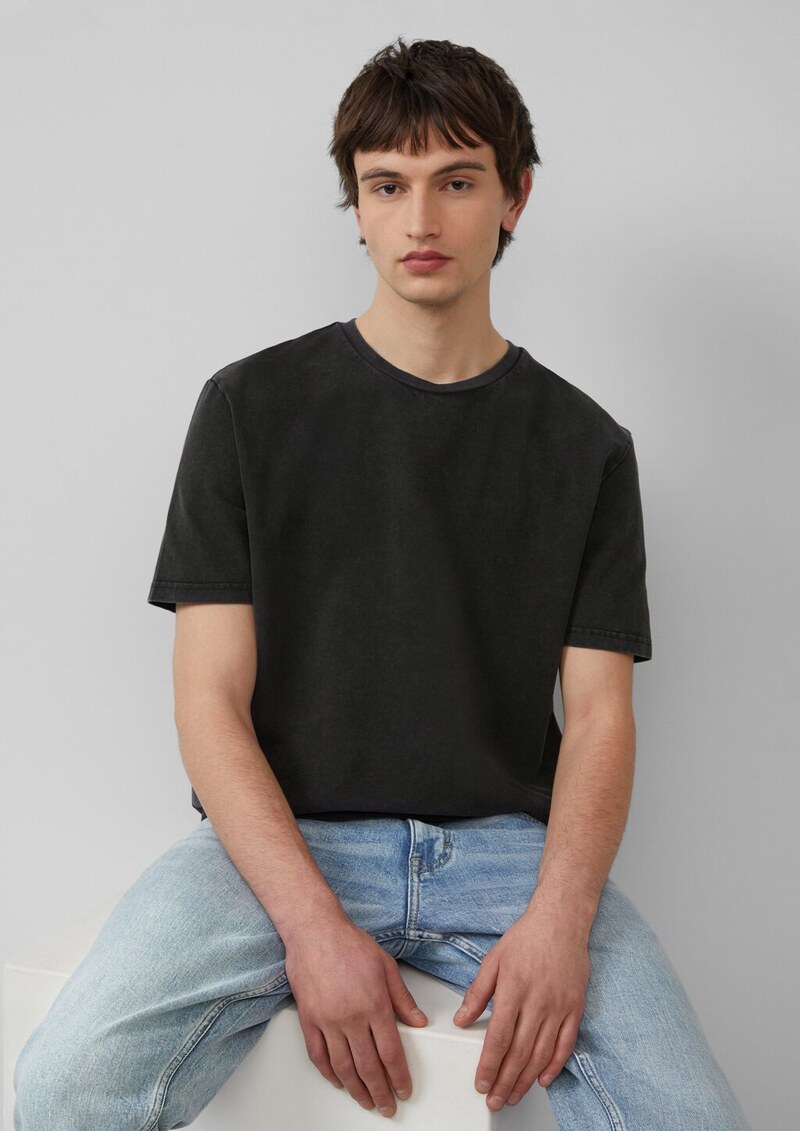 Gewaschenes Basic-T-Shirt aus weichem Heavy Jersey