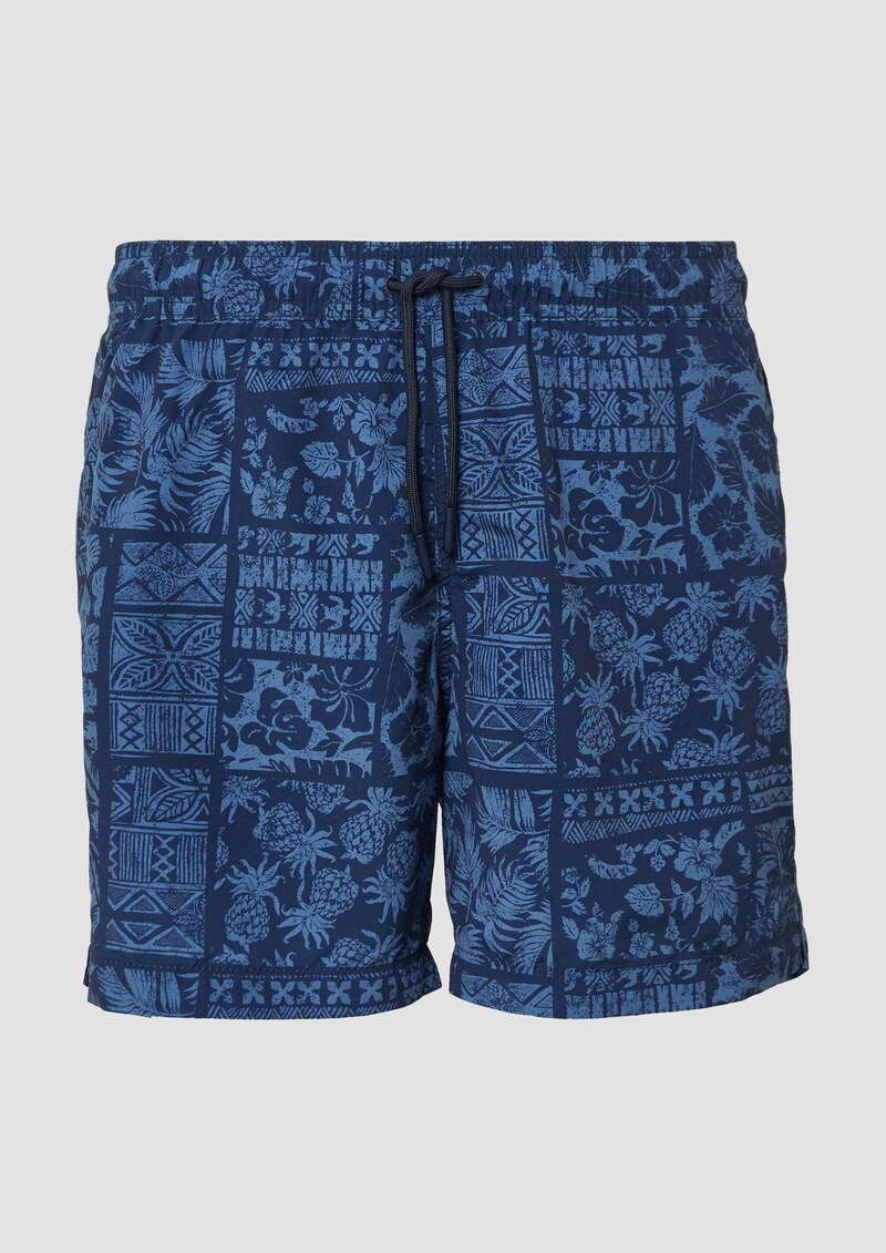 Badeshorts mit All-over-Print und Eingrifftaschen