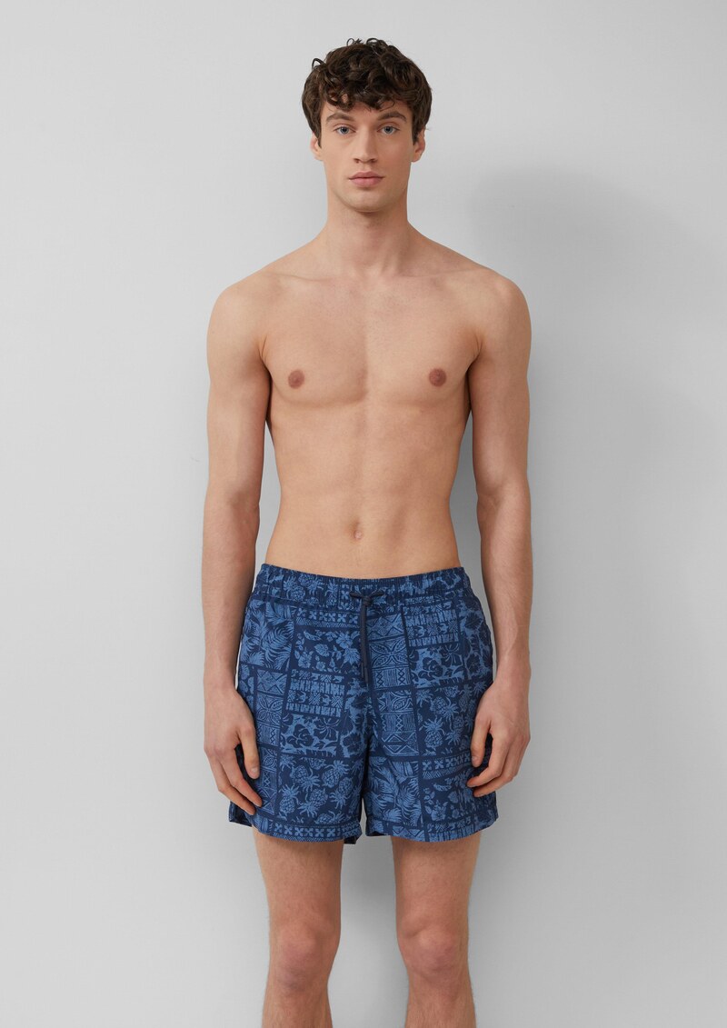 Badeshorts mit All-over-Print und Eingrifftaschen