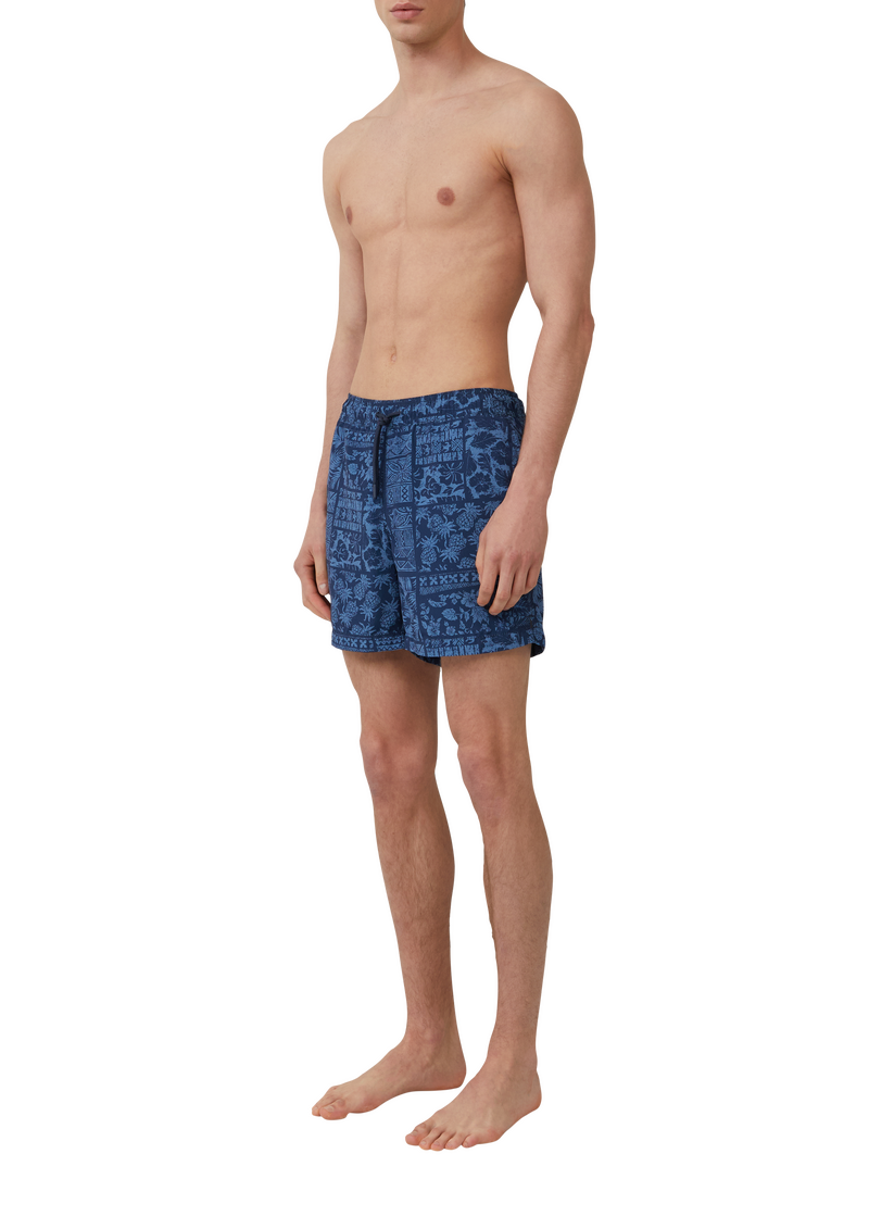 Badeshorts mit All-over-Print und Eingrifftaschen