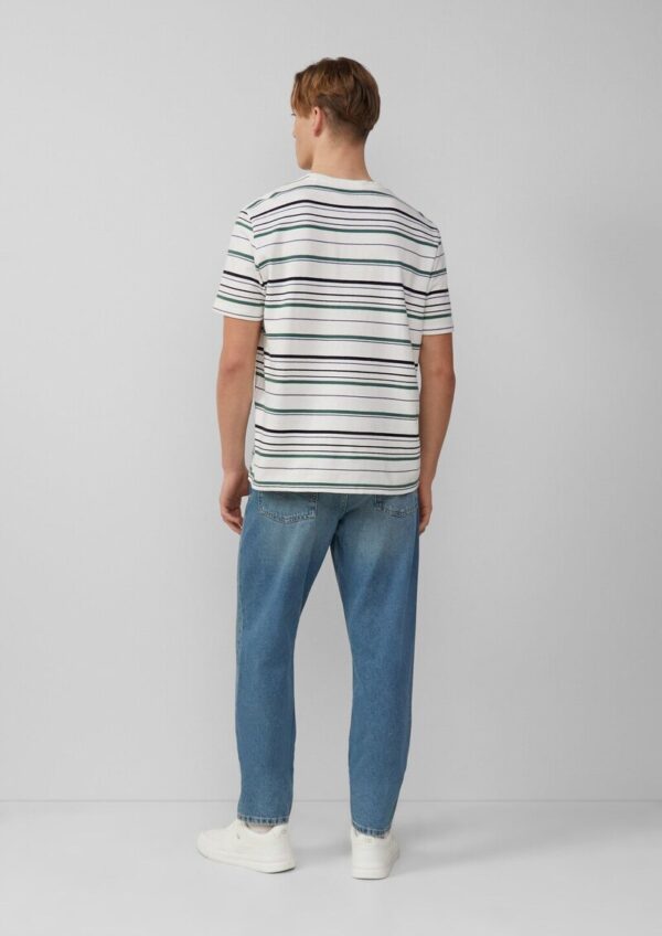 T-Shirt mit Streifen aus schwerem Jersey