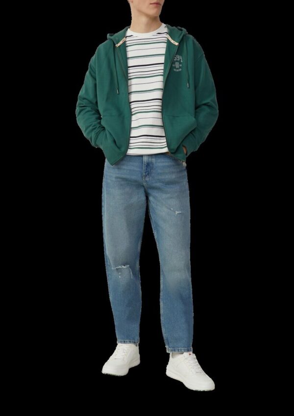 T-Shirt mit Streifen aus schwerem Jersey