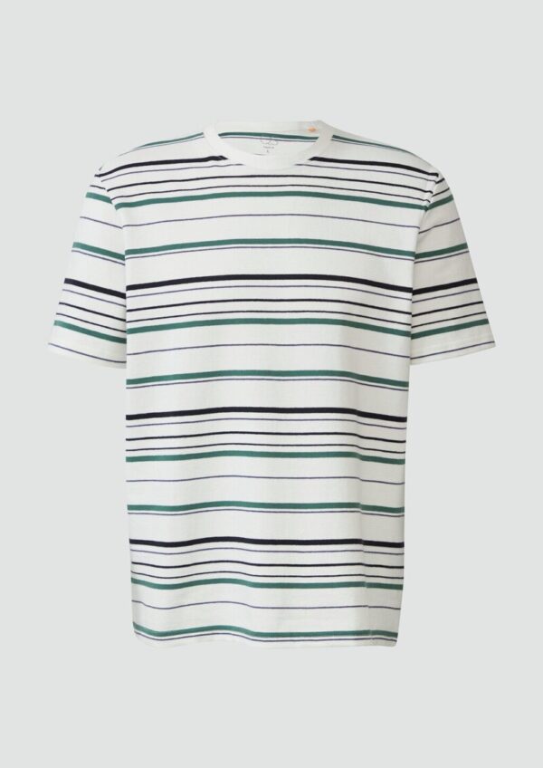 T-Shirt mit Streifen aus schwerem Jersey