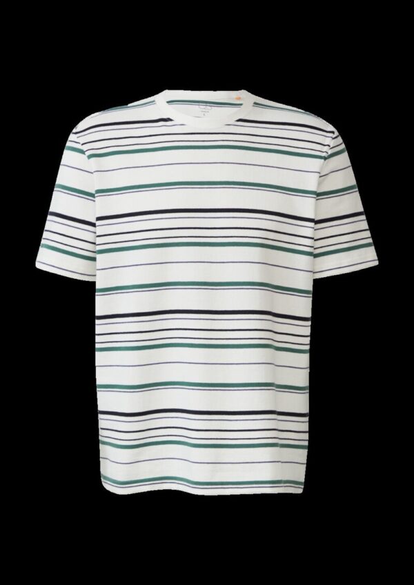 T-Shirt mit Streifen aus schwerem Jersey