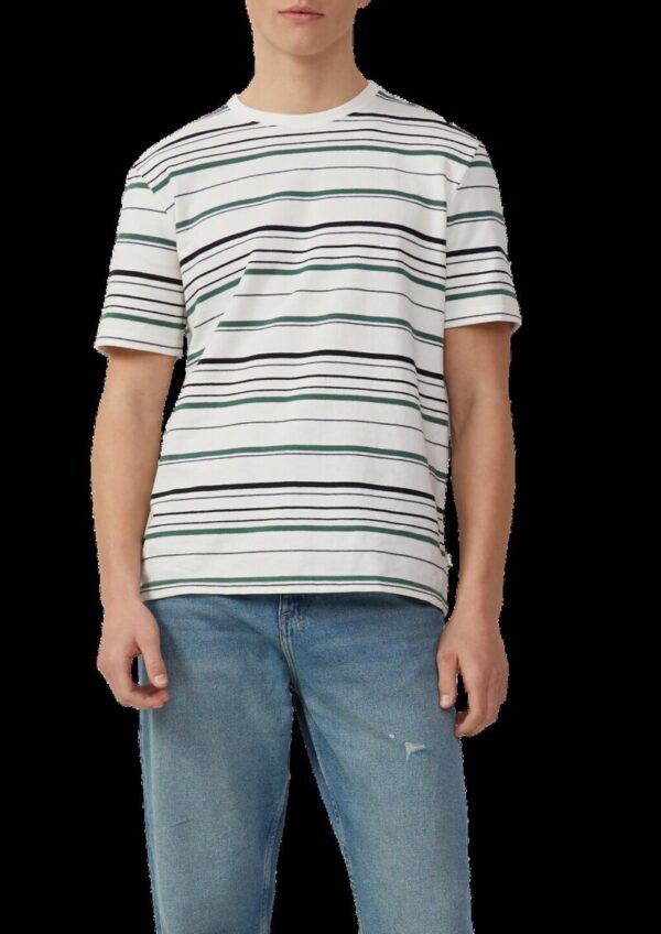 T-Shirt mit Streifen aus schwerem Jersey