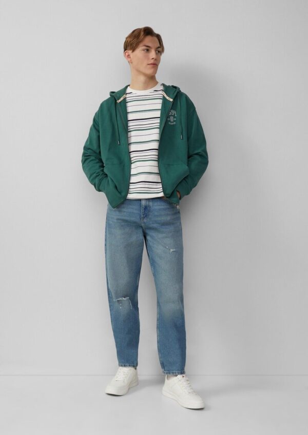 T-Shirt mit Streifen aus schwerem Jersey