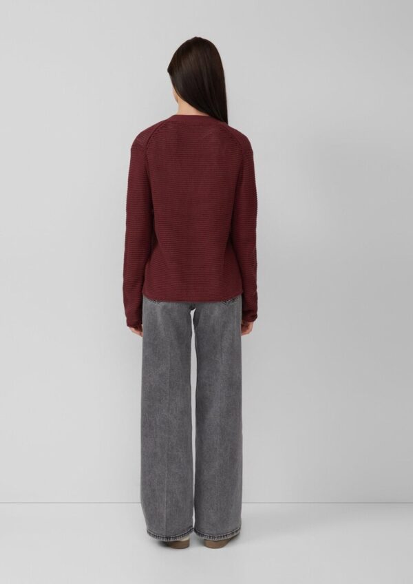 Grobstrickjacke mit Rollsaum