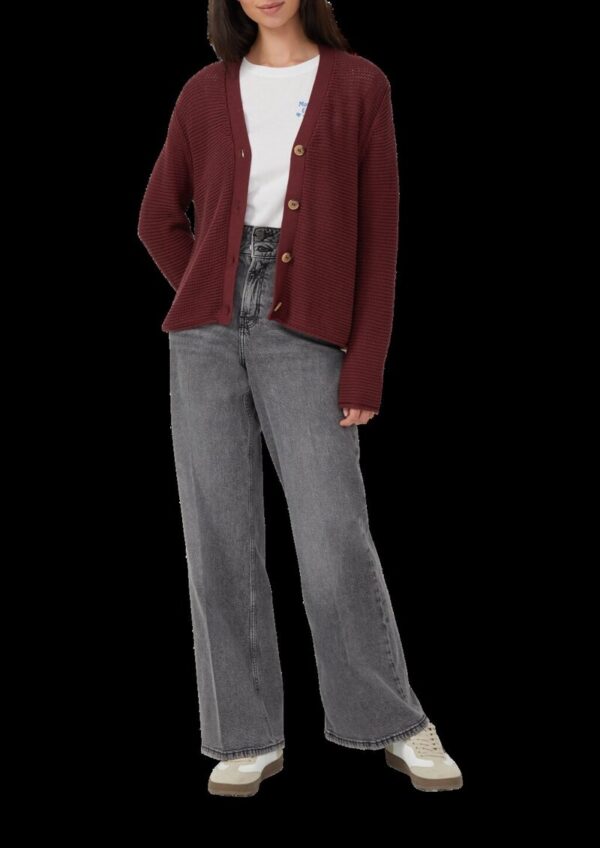 Grobstrickjacke mit Rollsaum