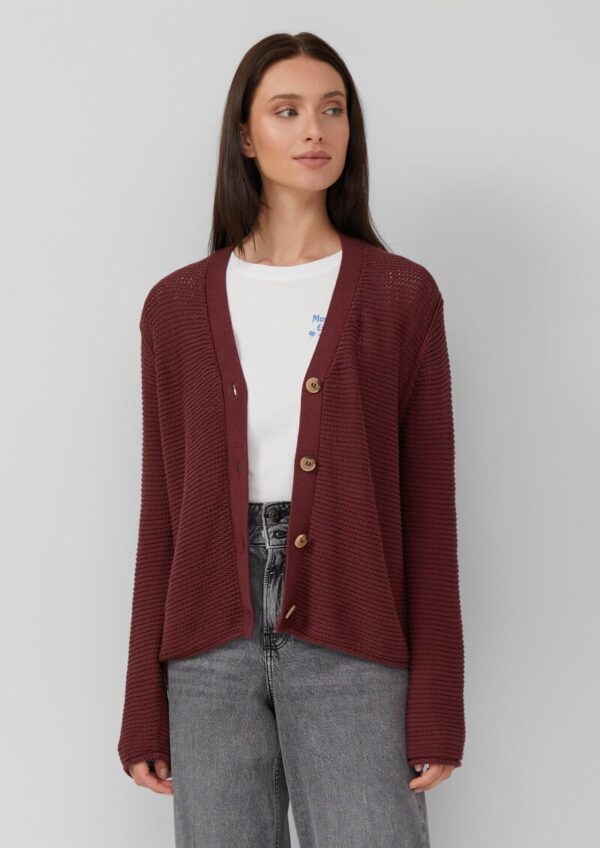 Grobstrickjacke mit Rollsaum