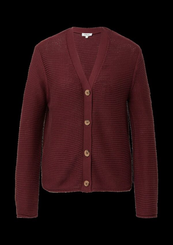 Grobstrickjacke mit Rollsaum