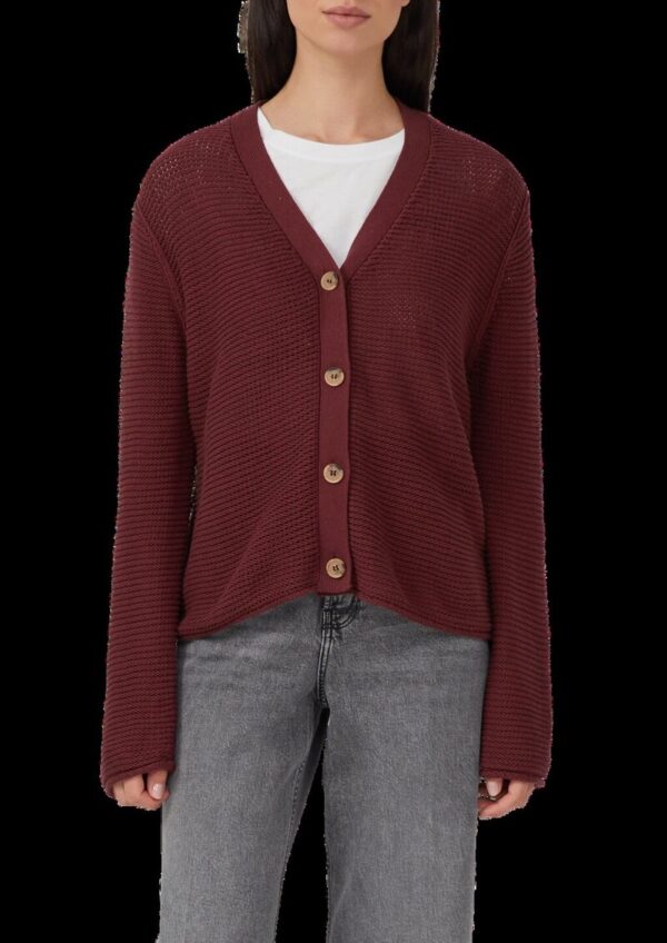 Grobstrickjacke mit Rollsaum