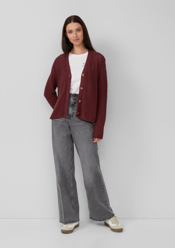 Grobstrickjacke mit Rollsaum