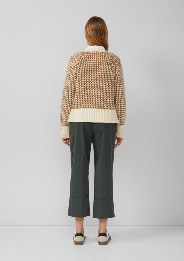 Gemusterte Strickjacke mit Raglanärmeln im Relaxed Fit