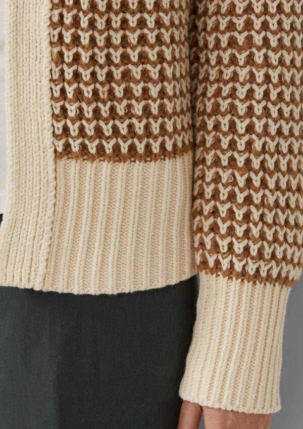 Gemusterte Strickjacke mit Raglanärmeln im Relaxed Fit