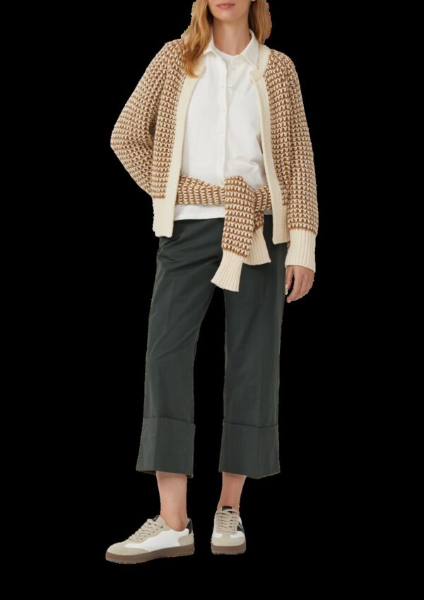 Gemusterte Strickjacke mit Raglanärmeln im Relaxed Fit