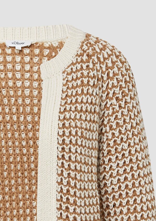 Gemusterte Strickjacke mit Raglanärmeln im Relaxed Fit