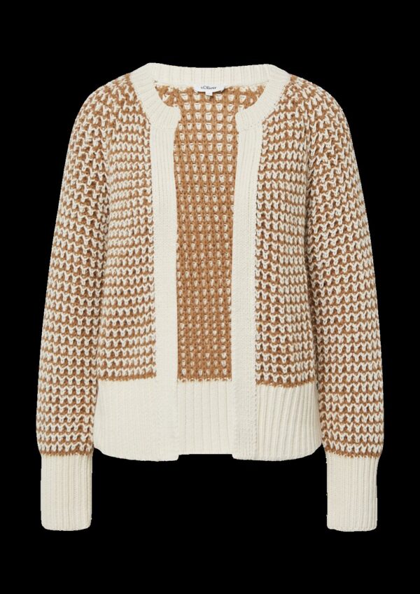 Gemusterte Strickjacke mit Raglanärmeln im Relaxed Fit