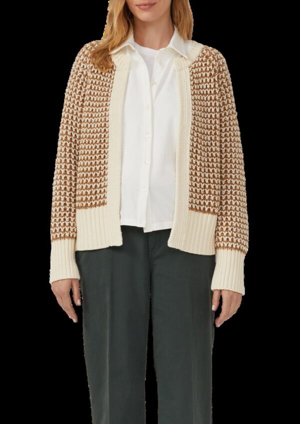 Gemusterte Strickjacke mit Raglanärmeln im Relaxed Fit