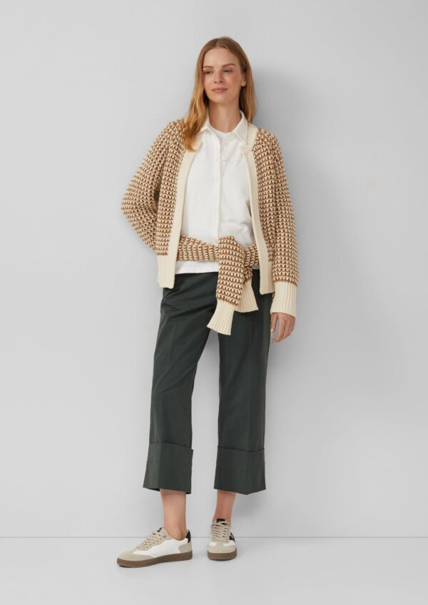 Gemusterte Strickjacke mit Raglanärmeln im Relaxed Fit