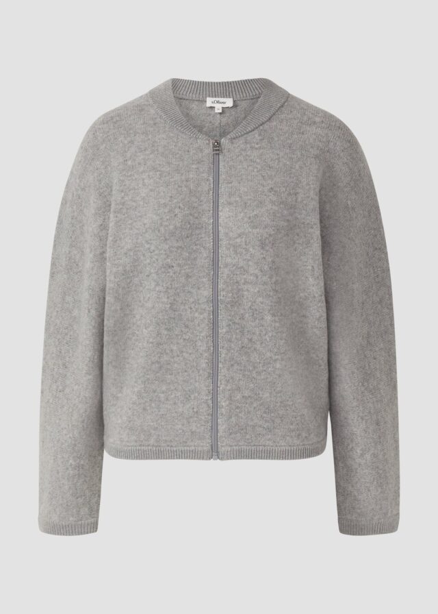 Weiche Strickjacke aus Wollmix mit Rippbündchen