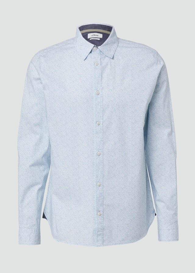 Slim Fit: Baumwollhemd mit All-over-Print