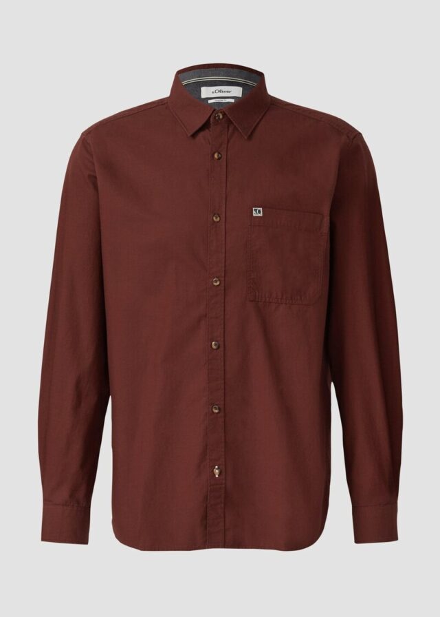 Regular Fit: Weiches Hemd mit feiner Struktur