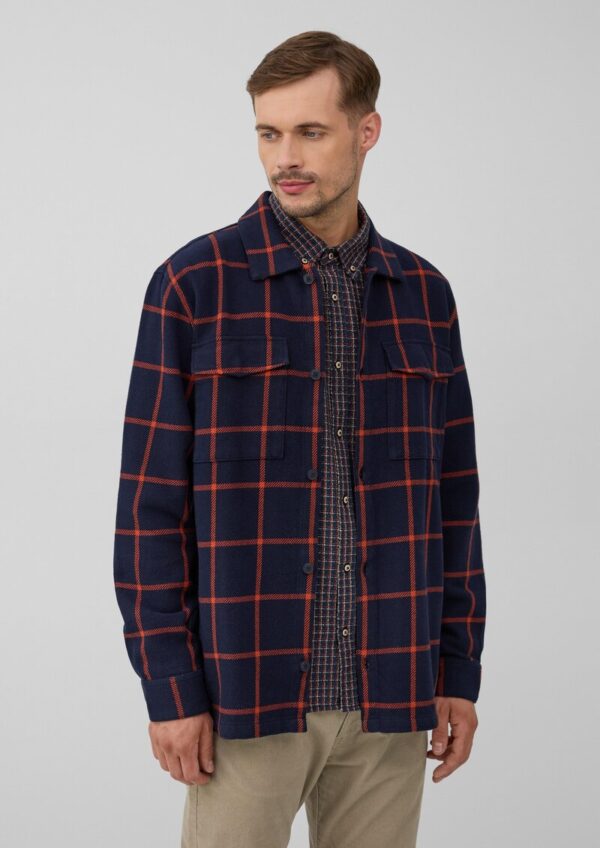 Kariertes Overshirt mit Kentkragen und Brusttaschen