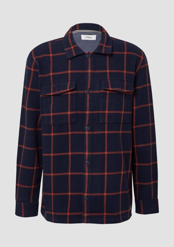 Kariertes Overshirt mit Kentkragen und Brusttaschen